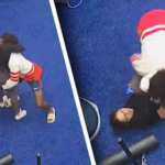 CCTV footage of a woman fighting off attacker at a gym